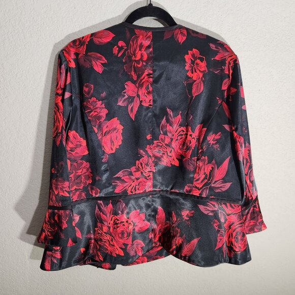 Alex Evenings Womens Black & Red Floral Jacket & Camisole 2-Piece Set Size 1X - Picture 5 of 16